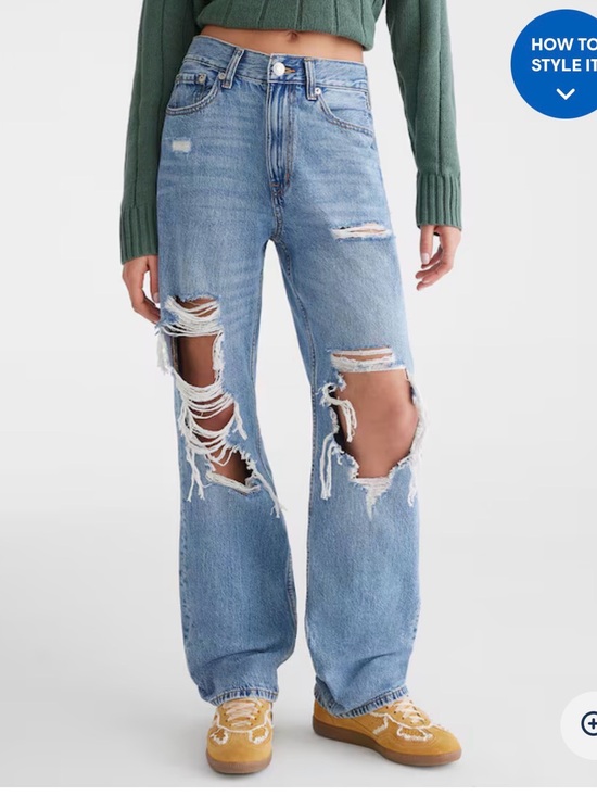 Aeropostale Denim - Aeropostale Light Blue 90s Baggy Ripped Jeans